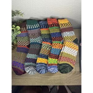 5 Pair Thermal Socks - Vintage Sweater Design
